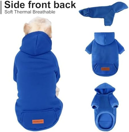 1 Pack Dog Hoodie Warm Hood Dog Sweater Cold Weather Small Dogs Sweatshirt Comfort Pet Clothes for Small Medium Dogs with Pockets Cats Chihuahua Clothes for Male Female Girl Boy Sporty Daily Wear