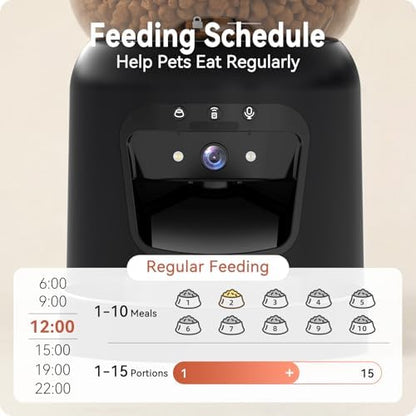 Automatic Cat Feeder with 2K Camera: 5G WiFi Automatic Dog Feeder