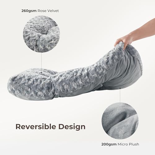 Double-Sided Dog Beds Large Sized Dog, Washable Dog Crate Beds, Thick Supportive Pet Sleeping Mat, Reversible Dogs Pillow Weight Up to 75lbs, 41x27, Light Grey