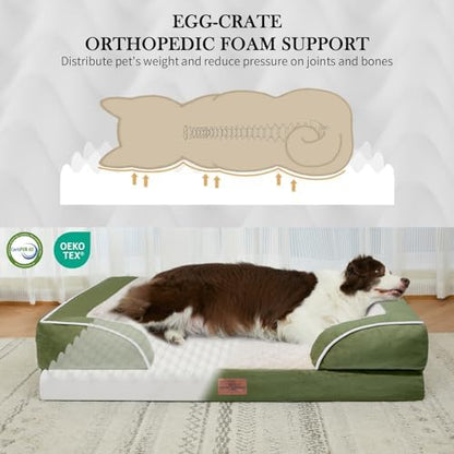 Comfort Expression Orthopedic Dog Beds for Large Sized Dog with Bolster