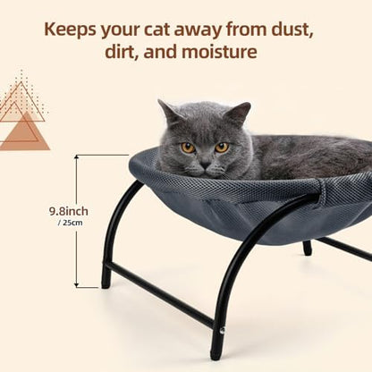 LIFLIX Raised Cat Hammock Bed, Standing Cat Cot with Washable Mesh, Pet Bed for for Kittens,Dark Blue