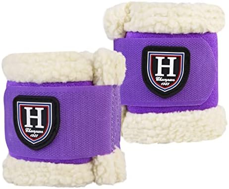 Harrison Howard Essential Premium Horse Pastern Wraps with Berber Fleece Lining Sold in Pairs Purple