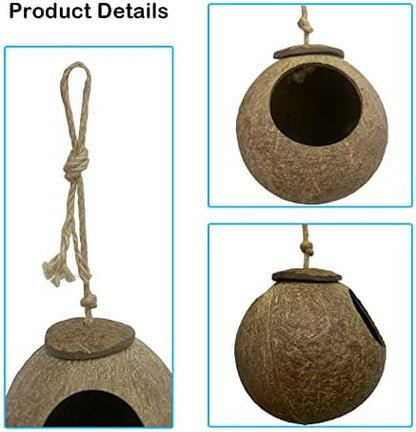 4 PCS Crested Gecko Coconut Hide Natural Lizard Coco Hut Reptile Hanging Nest Flexible Vine Habitat Decoration Bearded Dragon Terrarium Accessories for Tortoise Chameleon Snake Spider