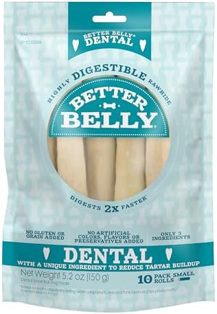 Better Belly Dental Roll Small Highly Digestible Dog Treats, 10 Count
