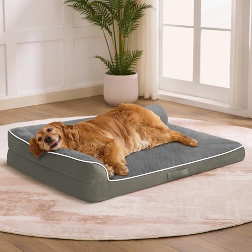 XL Orthopedic Dog Bed for Large Sized Dogs, 42"x30", Olive Green