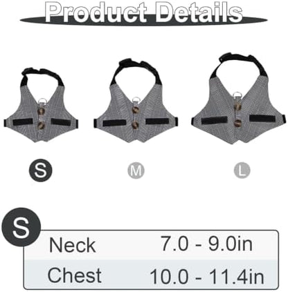 Hypeety Multipurpose Rabbit Vest Harness and Leash Set Adjustable Vest, S