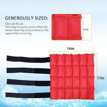 Harrison Howard Ice Boot for Horse Cool Gel Pack Leg Wrap for Treating Full Leg, Knee, Hock Injuries Reusable Ice Cooling Therapy