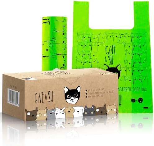 Certified Home Compostable Cat Litter Bags for Poop, XL 60 Count
