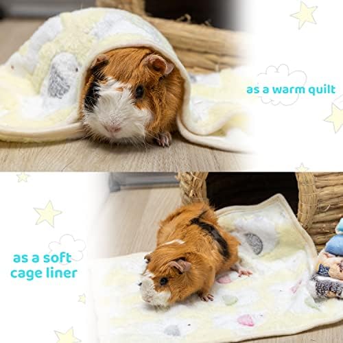 CUSOZWO Guinea Pig Bedding Mat 6 Pack, Soft Fleece Small Pet Blankets
