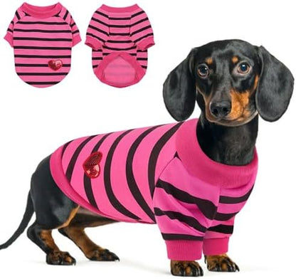 Queenmore Small Dog Shirt,Soft Breathable Dog Shirt for Dogs Cats Boy Girl,Pet Clothes for All Season,Breathable Lightweight Pet Tshirt for Frenchie, Dachshund, Yorkie