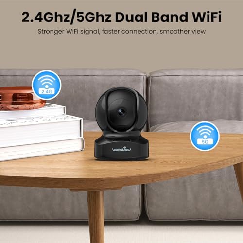 wansview Security Camera, IP Camera Dual Band 5G & 2.4G Wi-Fi, Q5 5MP Black