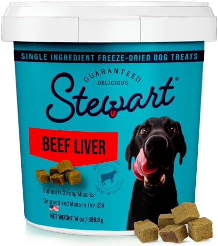 Stewart Freeze Dried Dog Treats, 100% Beef Liver, 14 oz Tub