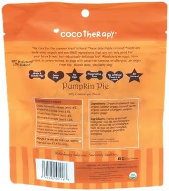 Cocotherapy Coco-Charms Training Treats – Pumpkin Pie, (1 Pouch), 5 Oz.