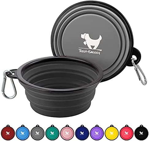Rest-Eazzzy Collapsible Dog Bowls, 2 Pack Sturdy Portable Dog Water Bowls