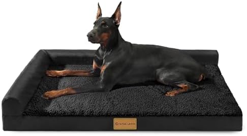Patas Lague Orthopedic Large Dog Bed Washable Pet Sofa Bed 42''X28''Black