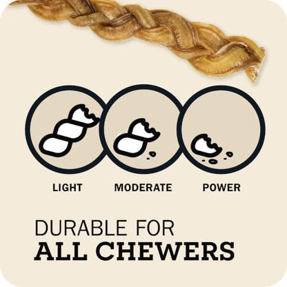 Redbarn Pet Products All Natural 5"-8" Braided Bully Sticks for Small & Large Dogs - Healthy Long Lasting Beef Chews Variety Party Pack - Single Ingredient Low Odor Rawhide Free - 8 oz Bag