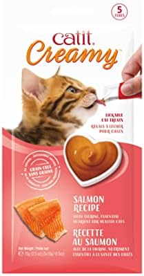 Catit Creamy Lickable Cat Treat, Salmon, 5 Pack