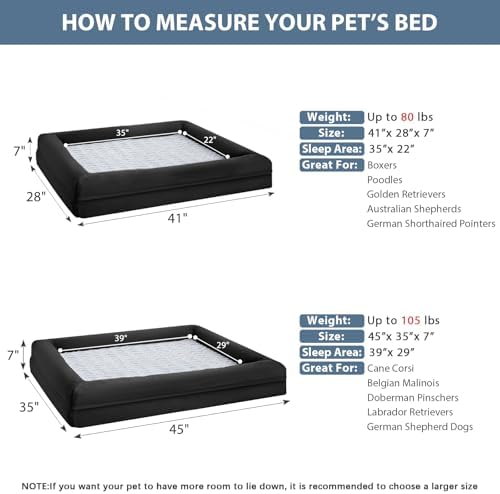 WNPETHOME XXL Extra Large Orthopedic for Senior Dog BedComfy Sleeping