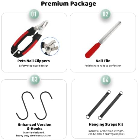 Guzekier Pet Dog Grooming Hammock Harness for Cats & Dogs, Dog Sling for Grooming, Dog Hammock Restraint Bag with Nail Clippers/Trimmer, Nail File, Pet Comb,Ear/Eye Care