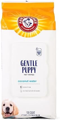 Arm & Hammer Puppy Grooming Wipes, Coconut Water, 100 Count, 3-Pack