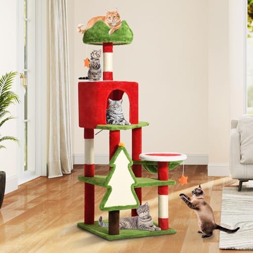 DWVO 54in Christmas Cat Tree Tower