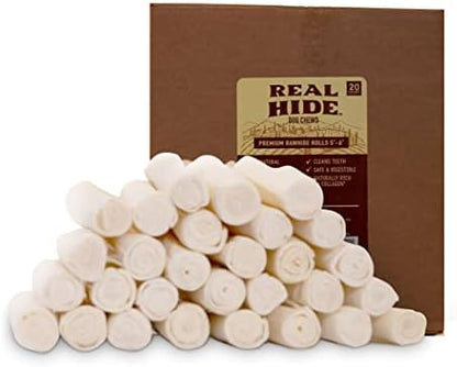 Real Hide All Natural Dog Chew Treats, 9-10 Inch, 20 Count