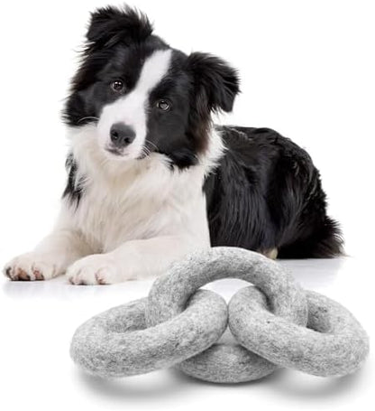 Glaciart One Felted Wool Dog Chew Rings | Durable Dog Chew Toy, Puppy Chew Toys for Teething & Dog Teeth Cleaning | Pet Toys Fetch Games & for Anxiety/Boredom | Great for Small, Medium or Large Dogs