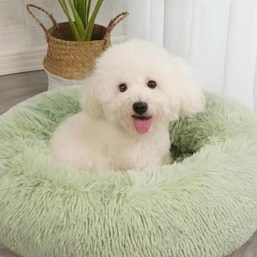 Nisrada Dog Bed for Small Medium Large Dogs Cats, 20 inch Calming Washable-Round Cozy Soft Pet Bed for Puppy and Kitten with Slip-Resistant Bottom