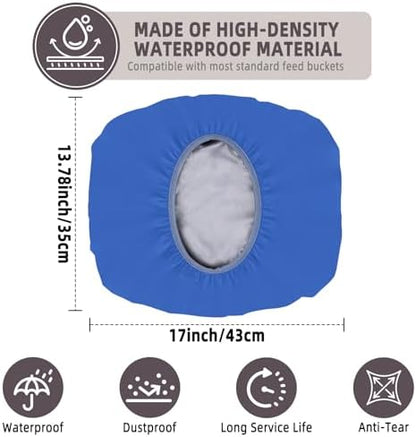 2-5 Gallon Horse Bucket Cover, Waterproof Horse Feed Bucket Cover, Lightweight and Easy to Use (Excluding Bucket, Blue)