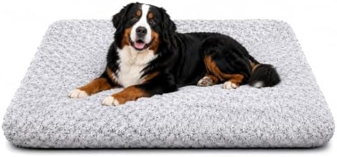Extra Large Dog Bed, Plush Washable Pet Bed Mat, Dog Crate Bed 53"x35" Gray