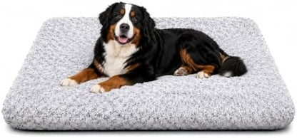 Extra Large Dog Bed, Plush Washable Pet Bed Mat, Dog Crate Bed 53"x35" Gray