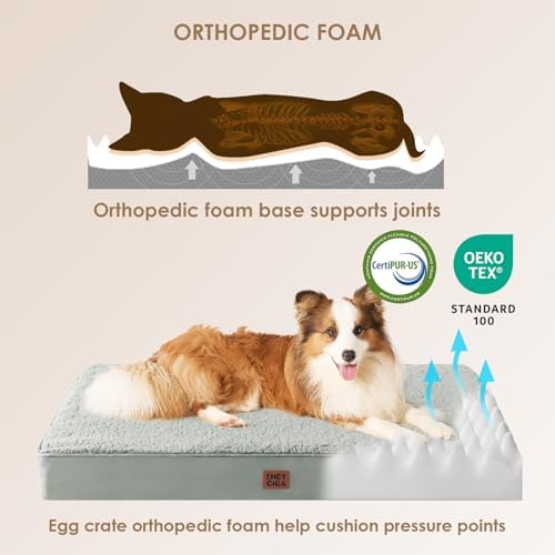 EHEYCIGA Orthopedic Dog Bed Extra Large with Removable Washable Cover, 44IN