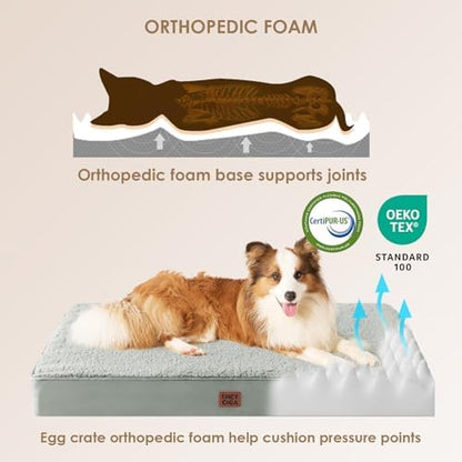 EHEYCIGA Orthopedic Dog Bed Extra Large with Removable Washable Cover, 44IN