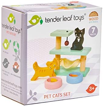 Tender Leaf Toys - Pets Sets for Doll House Accessories - Great Add-on Pet Play Set to Any Dollhouse - Encourage Creative and Imaginative Fun Play for Children - Age 3+ (Pet Cats Set)