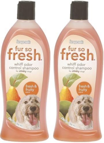 Sergeant's Sergeant’s Fur-So-Fresh Dog Grooming Shampoo, Whiff Odor Control, Fresh and Fruity Scent, Dog Bath Product, 18oz (Pack of 2)