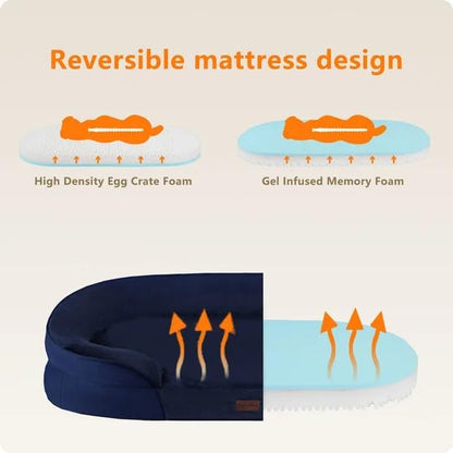 Dwanton Orthopedic Waterproof XX-Large Dog Bed Sofa, Gel Memory Foam, 48"
