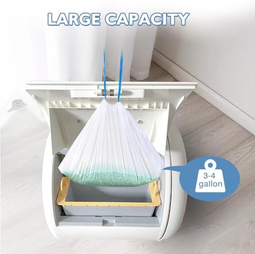 60 Count Self-Cleaning Cat Litter Box Liners Compatible With MW-SC01/SC02/SC09/LR01/LR02, Drawstring Heavy Duty Kitty Waste Bags Disposable Receptacles Bags Trash Bag -18" x 12.6"