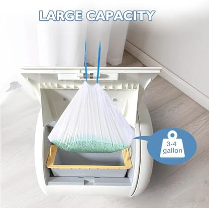 60 Count Self-Cleaning Cat Litter Box Liners Compatible With MW-SC01/SC02/SC09/LR01/LR02, Drawstring Heavy Duty Kitty Waste Bags Disposable Receptacles Bags Trash Bag -18" x 12.6"
