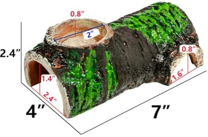 Pet Reptile Caves Hideout with Food Dish Bowl, Terrarium Ornament Habitat Shelter Decor, for Snake, Leopard Gecko, Lizard, Hermit Crab, Spider, Amphibians, Frogs, Crested Gecko, Aquarium Fish