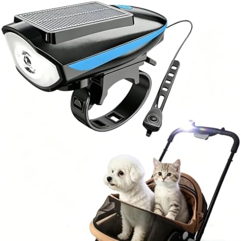 Pet Stroller Light with Horn,IPX4 Waterproof Safety LED Lights for Dog Cat