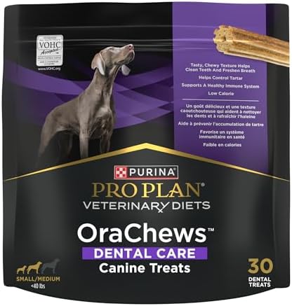 Purina Pro Plan Veterinary Diets OraChews - Small and Medium Breed Dental Chews for Dogs – 30 Treats