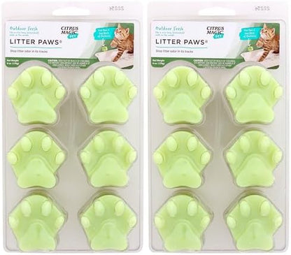 Citrus Magic Pet Odor Eliminator Litter Paws, Outdoor Fresh, 2 Pack