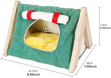 Guinea Pig Bed House Cages Accessories Hiding Place Cave Guinea Pig Hideout for Winter Sleeping Playing Chinchilla Hedgehogs, Green