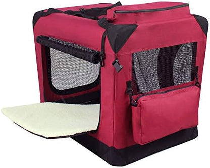 EliteField 3-Door Soft Dog Crate with Bed & Carrying Bag (2-Year Warranty)