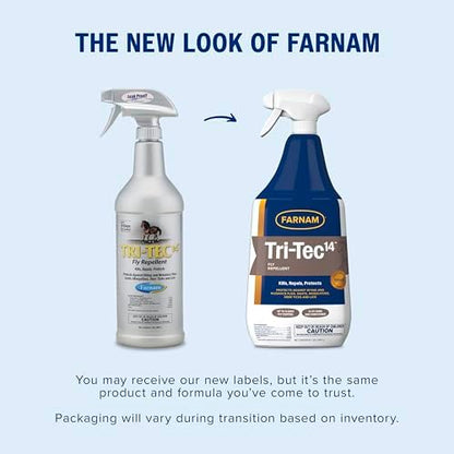 Farnam Tri-Tec 14 Fly Spray for Horses, Protects for Up to 14 Days, 32 oz