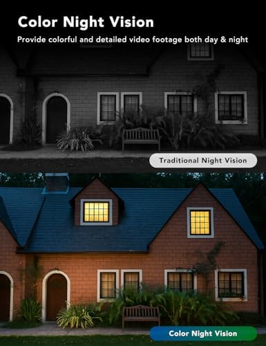 2K Wired Security Camera, Indoor/Outdoor for Home, Pet, Baby, Nanny, IP65 Waterproof Color Night Vision, White Light & Siren, Recording, Motion Detection, Works with Alexa,Plug in, White-4P