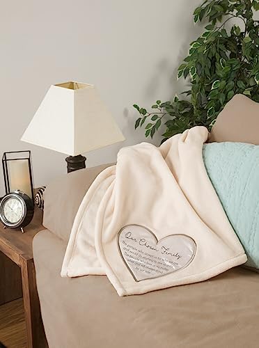 Pavilion Gift Company - Chosen Family Royal Plush Blanket, The Comfort Blanket, Throw Blanket for Couch, Soft Fluffy Sofa Bed Blanket, 1 Count, 50 x 60 Inches, Cream