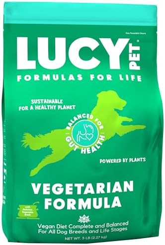 Lucy Pet Vegetarian Formula Dog Food 5lb, Vegan, Powered by Plants