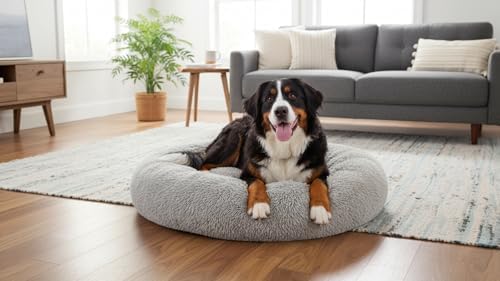 The Dog’s Bed Calming Donut Dog Bed, Machine Washable Removable Zip Cover