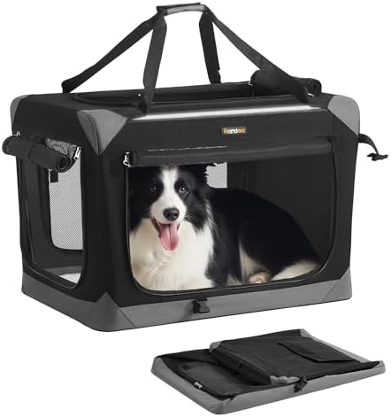 Feandrea Collapsible Dog Crate, Portable Pet Travel Crate, 30 Inches